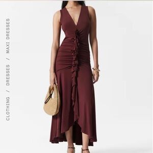 & Other Stories Deep Red Maxi Dress